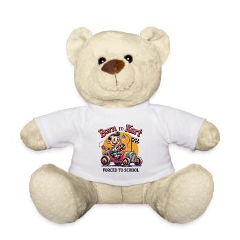 Born To Kart Conduite Dessin animé rétro Go-Kart - Nounours - blanc - Devant