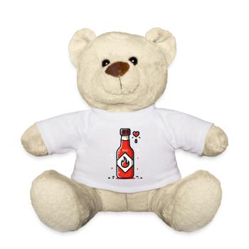 Flaming, hot and spicy sauce - Teddy Bear - white - Front