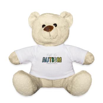 Fight For Autism Awareness Buntes Design Fight For - Teddy - Weiß - Vorne