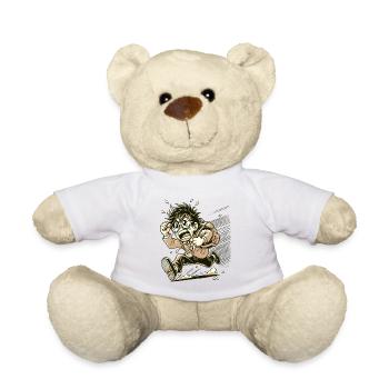 Japanese nerdy angry otaku - Teddy Bear - white - Front