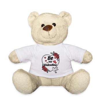 Be my Valentine - Liebe - Geschenk - Teddy - Weiß - Vorne