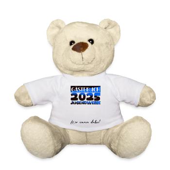Jugendweihe 2025 Gästebuch Geschenk Mädchen Jungen - Teddy - Weiß - Vorne