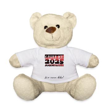 Jugendweihe 2025 Gästebuch Geschenk Mädchen Jungen - Teddy - Weiß - Vorne