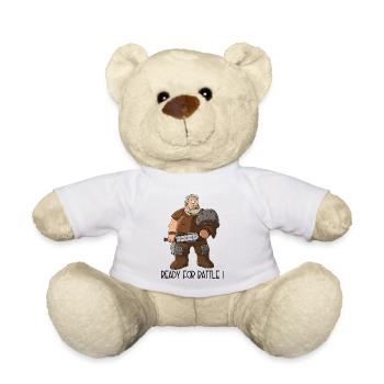 Lustiger Cartoon Krieger – Ready For Battle - Teddy - Weiß - Vorne