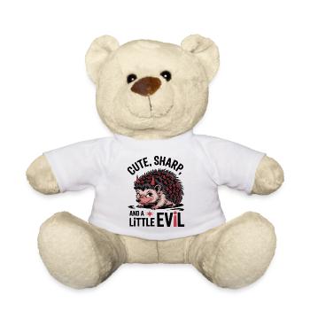 Mignon, vif et un petit hérisson maléfique - Nounours - blanc - Devant