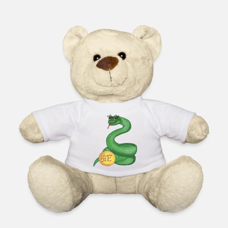 Chinesisches Tierkreiszeichen Schlange - Teddy - Weiß