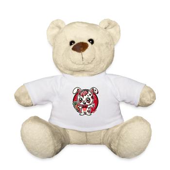 Zombie-Hase mit Gehirn und Karotte - Teddy - Weiß - Vorne