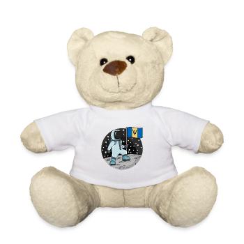 Astronaut Flag Barbados - Teddy Bear - white - Front