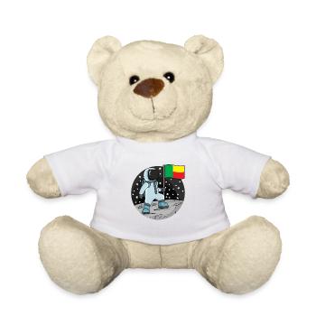 Drapeau astronaute Bénin - Nounours - blanc - Devant