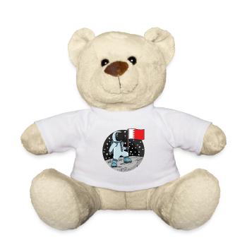 Astronaut Fahne Bahrain - Teddy - Weiß - Vorne