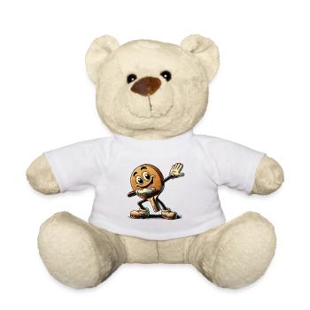 Dabbing Tischtennisschläger Lustiges Cartoon - Teddy - Weiß - Vorne