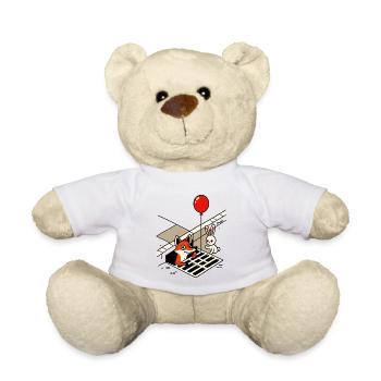 C’est drôle de renard avec ballon et lapin dans le drain - Nounours - blanc - Devant
