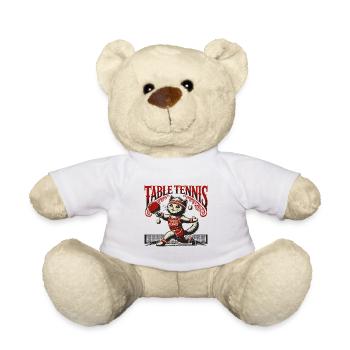 Niedliche Katze Tischtennis Vintage Stil Retro - Teddy - Weiß - Vorne