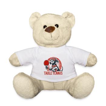 Retro Dackel Hund Tischtennis Look - Teddy - Weiß - Vorne