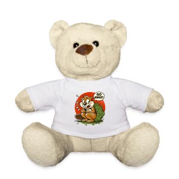 L’écureuil fait une pause derrière la brousse, va-t’en ! - Nounours - blanc - Devant