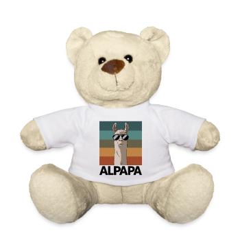 Papa Alpaga Papa Drôle Lama Cadeau de Fête des Pères - Nounours - blanc - Devant