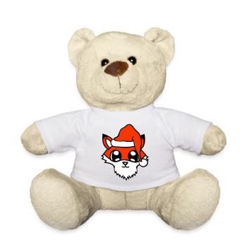 Fox Red Fox Santa Claus Christmas Gift - Teddy Bear - white - Front