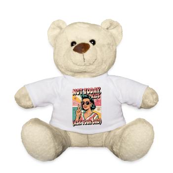 Nicht heute Kinder fragen Papa lustig Retro Mama - Teddy - Weiß - Vorne