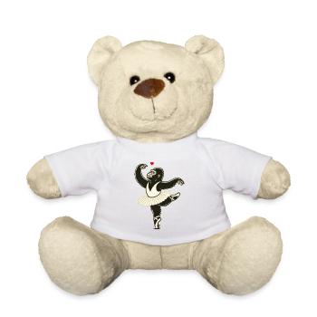 Lustiges Tanz Design mit Ballerina Gorilla - Teddy - Weiß - Vorne