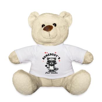 Wilder Waschbär Valentinstag Herz Verliebt Lustig - Teddy - Weiß - Vorne