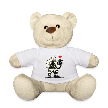 Boxer gorille avec cœur - Nounours - blanc - Devant