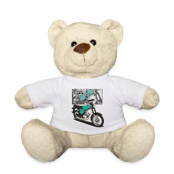 S51 (turquoise) // Illustration - Teddy Bear - white - Front
