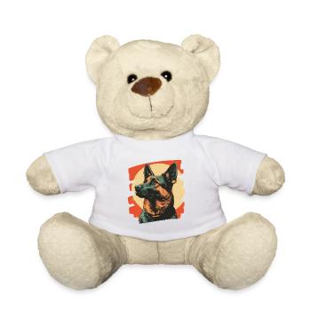 German Shepherd Retro - Teddy Bear - white - Front