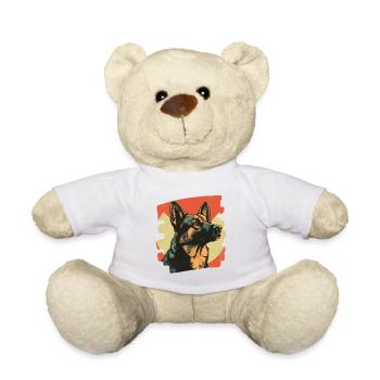 German Shepherd Retro - Teddy Bear - white - Front
