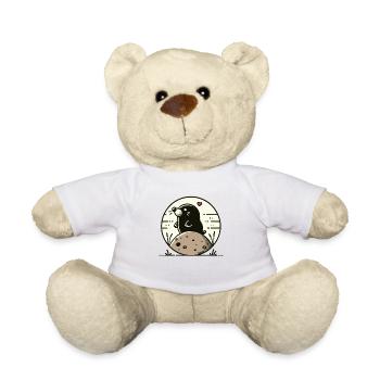 Taupe heureuse sur la colline - Nounours - blanc - Devant