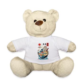 Ramen Nudeln Ukiyo-E Japanisches Retro Streetwear - Teddy - Weiß - Vorne