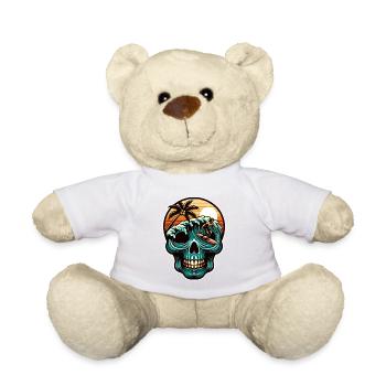 Crâne de surfeur de surf - Nounours - blanc - Devant