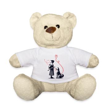 Hundehalstuch Akita Samurai Roter Faden - Teddy - Weiß - Vorne