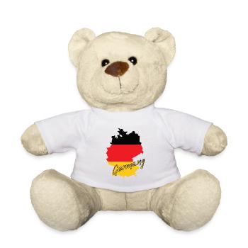 Flagge Deutschlands, deutscher Stolz - Teddy - Weiß - Vorne
