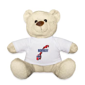 Norwegische Flagge, Norwegischer Stolz - Teddy - Weiß - Vorne