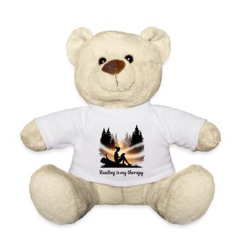 Reading is My Therapy – Bücher & Entspannung - Teddy - Weiß - Vorne