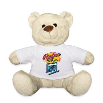Cassette et stylo rétro N’oubliez jamais le plaisir cool - Nounours - blanc - Devant