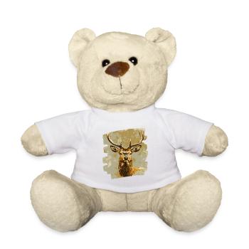 Deer with antlers - Teddy Bear - white - Front