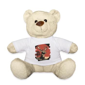 Deer with antlers - Teddy Bear - white - Front