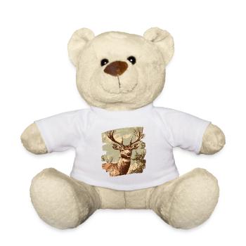 Deer with antlers - Teddy Bear - white - Front