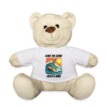 Surf Surf Skeleton Fun Cool Plage Vacances - Nounours - blanc - Devant