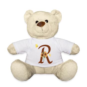 Letter r sunflower butterfly - Teddy Bear - white - Front