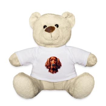 Dog Face - Irish Red Setter - Teddy Bear - white - Front