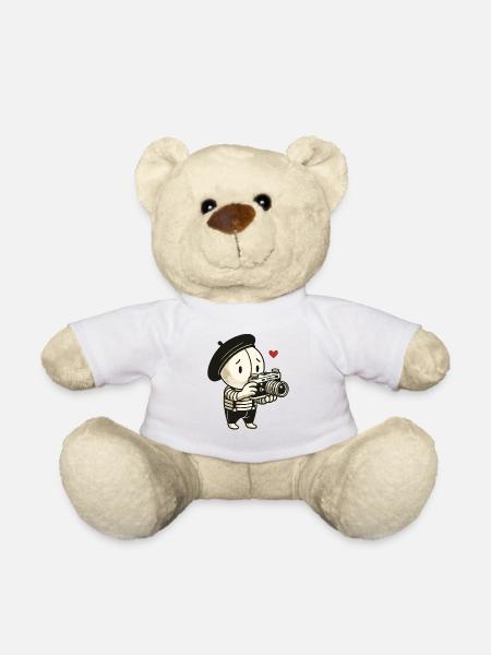 Der schüchterne Pantomime Fotograf - Teddy - Weiß