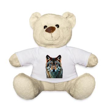 Le Regard Saphir : Portrait Intense d'un Loup - Nounours - blanc - Devant