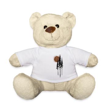 Sun Fir Forest Nature Minimalist Gift - Teddy Bear - white - Front