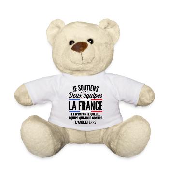 Je Soutiens Deux équipes la France - Nounours - blanc - Devant