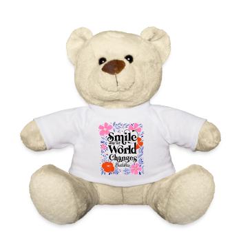 Change the World and Smile - Teddy Bear - white - Front