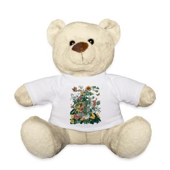 Wildflower Meadow - Vibrant Botanical Nature Art - Teddy Bear - white - Front