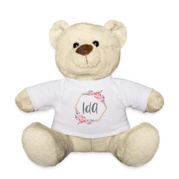 Ida Girl Name Personalized Gift - Teddy Bear - white - Front