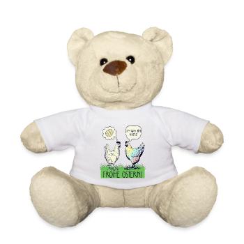 Lustiges buntes Huhn Frohe Ostern Osterei - Teddy - Weiß - Vorne